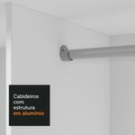 Guarda-roupa casal 3 portas de correr com espelhos 2 gavetas branco sublime madesa