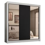 Guarda-roupa casal 3 portas de correr com espelhos 4 gavetas sublime plus madesa