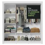 Guarda-roupa casal 3 portas de correr com espelho branco nobre madesa