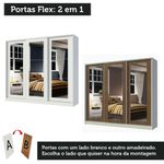 Guarda-roupa casal 100% mdf madesa eros 3 portas de correr de espelho - branco