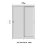 Guarda-roupa 2 portas de correr branco max madesa