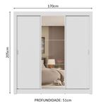 Guarda-roupa casal 3 portas de correr com espelho 4 gavetas branco sublime plus madesa
