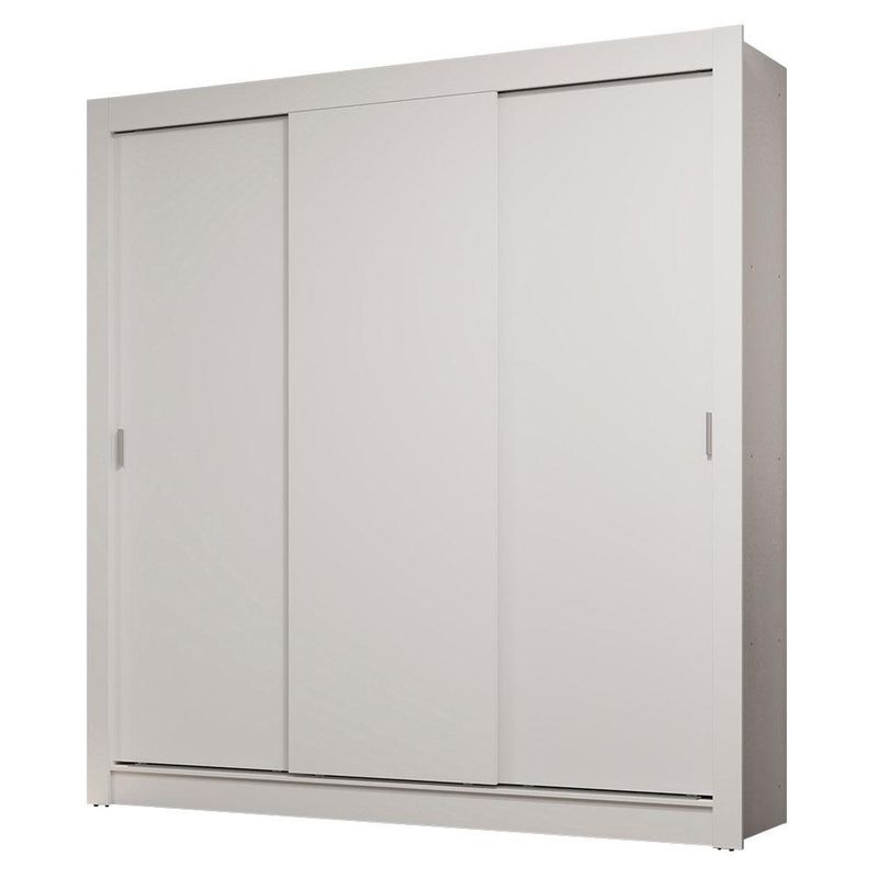 Guarda-roupa casal 3 portas de correr branco sublime madesa