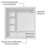 Guarda-roupa casal 3 portas de correr branco sublime madesa