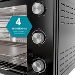 Forno El??trico de Bancada Philco PFE80A 80L 2800W com 4 Resist??ncias Preto 220V