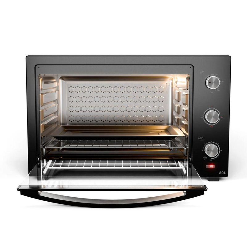 Forno El??trico de Bancada Philco PFE80A 80L 2800W com 4 Resist??ncias Preto 220V