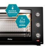 Forno El??trico de Bancada Philco PFE80A 80L 2800W com 4 Resist??ncias Preto 220V