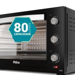Forno El??trico de Bancada Philco PFE80A 80L 2800W com 4 Resist??ncias Preto 220V