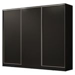 Guarda roupa casal 100% mdf madesa royale 3 portas de correr - preto