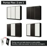 Guarda roupa casal 100% mdf madesa royale 3 portas de correr - preto