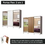 Guarda roupa casal 100% mdf madesa royale 3 portas de correr com espelho com p??s - branco