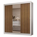 Guarda-roupa casal 3 portas de correr com espelho 2 gavetas sublime madesa