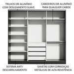 Guarda roupa casal 100% mdf madesa royale 3 portas de correr com espelho - preto