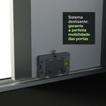 Guarda roupa casal 100% mdf madesa royale 3 portas de correr com espelho - preto