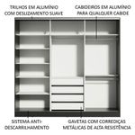 Guarda roupa casal 100% mdf madesa zurique 3 portas de correr de espelho - preto