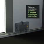 Guarda roupa casal 100% mdf madesa zurique 3 portas de correr de espelho - preto