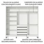 Guarda roupa casal 100% mdf madesa eros 3 portas de correr com espelho com p??s - branco