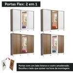 Guarda roupa casal 100% mdf madesa eros 3 portas de correr com espelho com p??s - branco