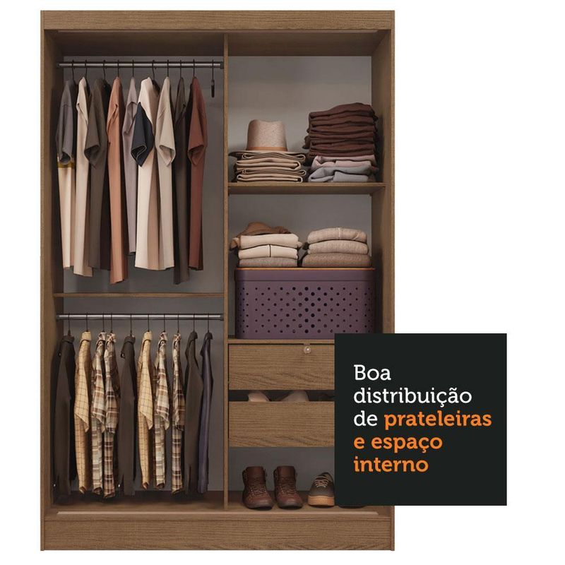 Guarda-roupa 2 portas de correr de espelho max madesa