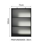 Estante livreiro madesa 6907 com 3 nichos - preto