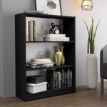 Estante para livros home sala madesa 6907 com 3 nichos - preto