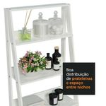 Estante organizadora multiuso para banheiro com 4 prateleiras madesa - branco
