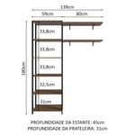 Estante arm??rio multiuso e prateleiras para lavanderia 139 cm valencia madesa
