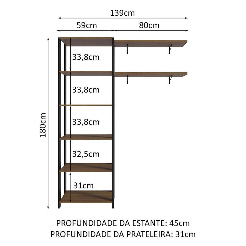 Estante arm??rio multiuso e prateleiras para lavanderia 139 cm valencia madesa