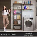 Estante arm??rio multiuso e prateleiras para lavanderia 139 cm valencia madesa