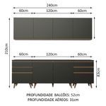 Cozinha completa madesa reims 240002 com arm??rio e balc??o - preto