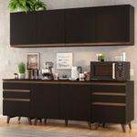 Cozinha completa madesa reims 240002 com arm??rio e balc??o - preto