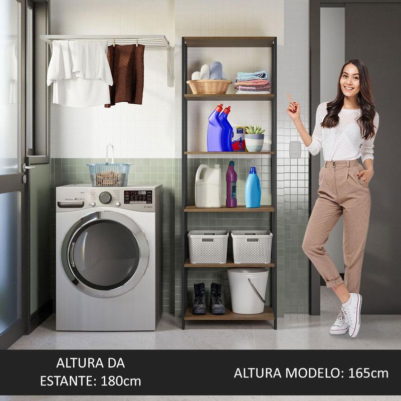 Estante arm??rio multiuso para lavanderia 59 cm valencia madesa