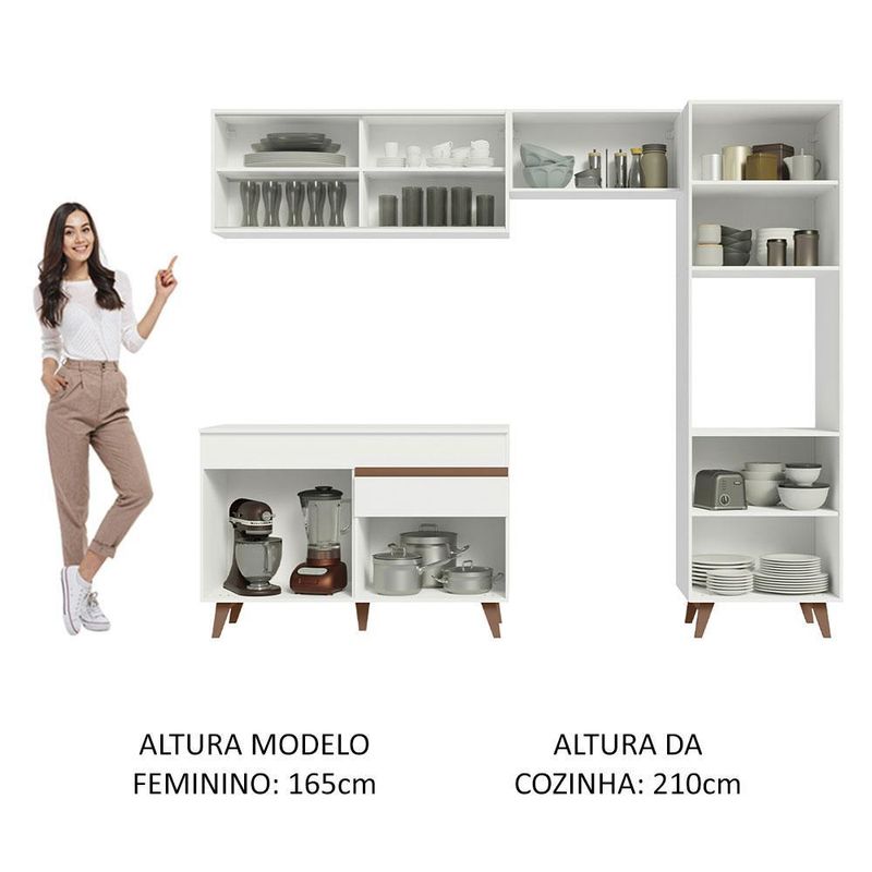 Cozinha completa madesa reims xa250003 com arm??rio e balc??o - branco