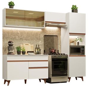 Cozinha completa madesa reims xa250003 com armário e balcão - branco