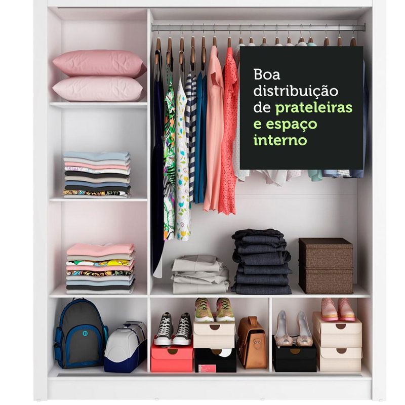 Guarda roupa casal madesa mônaco 3 portas de correr