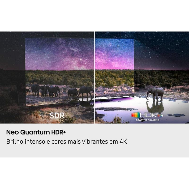 Smart tv samsung 65" 4k neo qled ultra qn65qn70fagxzd painel até 144hz gaming hub processador nq4 ai gen2 preta
