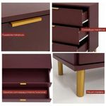 Cômoda 6 Gavetas em MDF Vinho 158x40x76cm Ditália