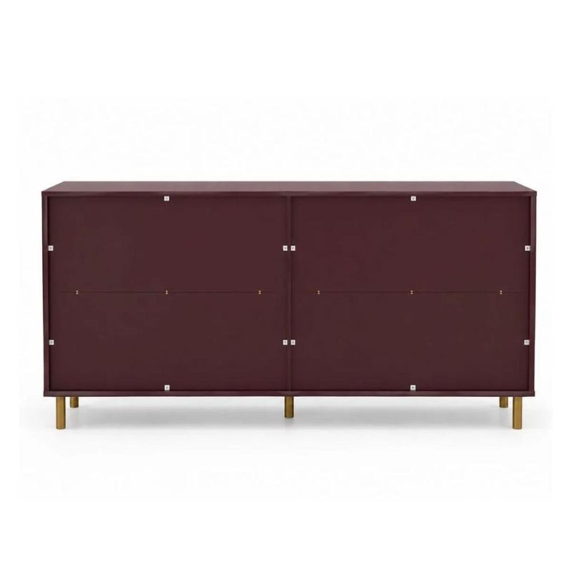 Cômoda 6 Gavetas em MDF Vinho 158x40x76cm Ditália