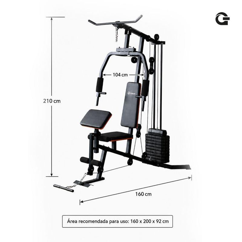Estação de Musculação Gallant Power 45kg (GEM45H25B-PT)
