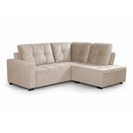 Sofá de Canto Ibarra 4 Lugares com Chaise 186CM Bege King House