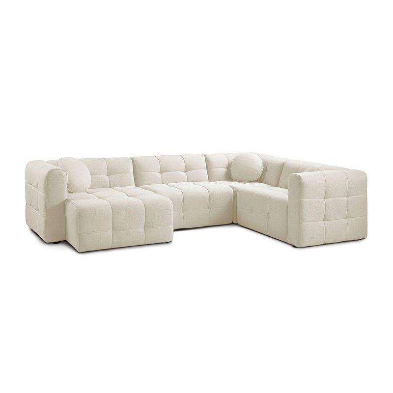 Sofá de Canto Vicente 6 Lugares Retrátil 292CM Off White D'Rossi