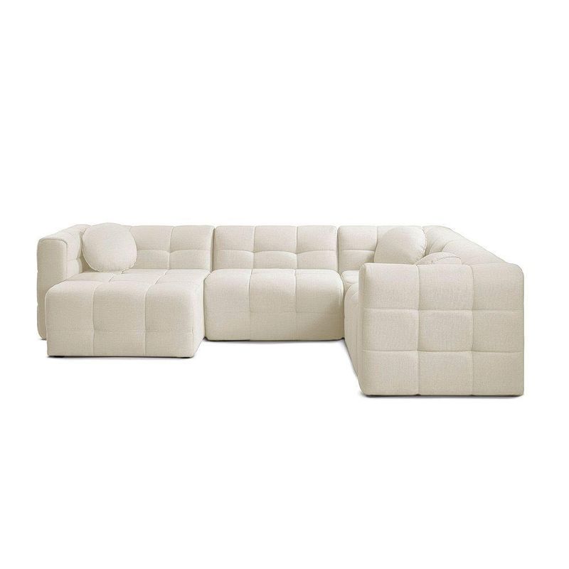 Sofá de Canto Vicente 6 Lugares Retrátil 292CM Off White D'Rossi