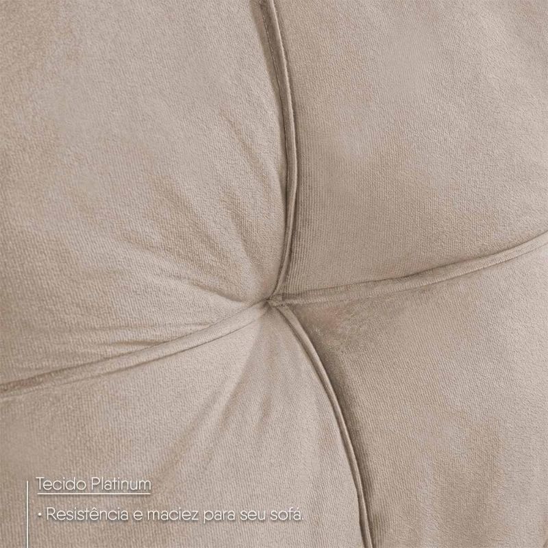 Sofá de Canto Ibarra 4 Lugares com Chaise 186CM Bege King House