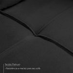 Sofá de Canto Ibarra 4 Lugares 186CM Preto Suede King House