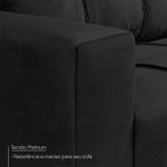 Sofá de Canto Ibarra 4 Lugares 186CM Preto Suede King House