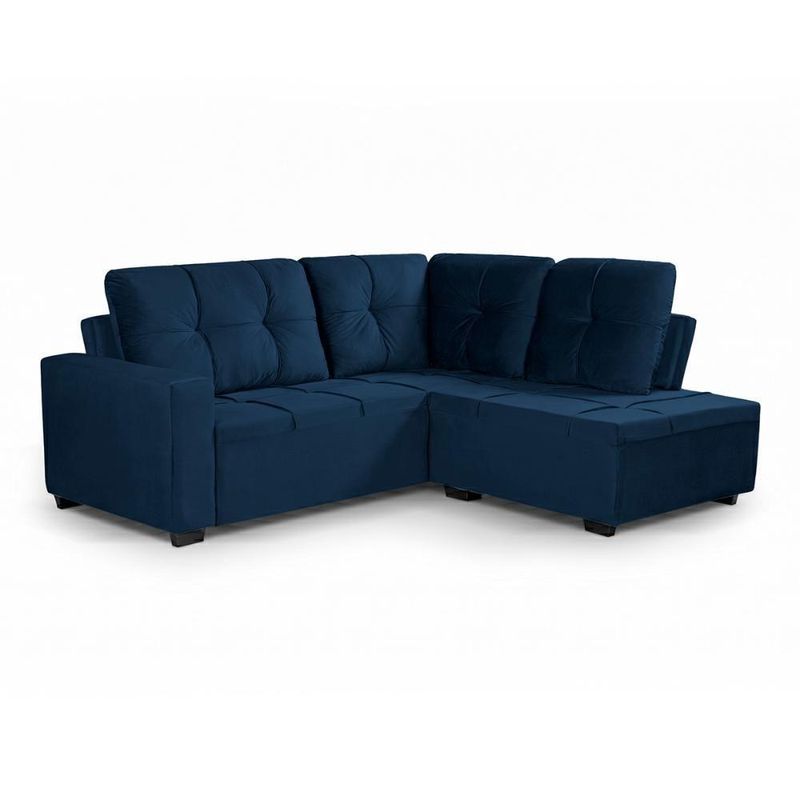 Sofá de Canto Ibarra 4 Lugares com Chaise 186CM Azul King House