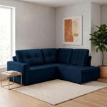 Sofá de Canto Ibarra 4 Lugares com Chaise 186CM Azul King House