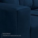 Sofá de Canto Ibarra 4 Lugares com Chaise 186CM Azul King House