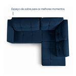 Sofá de Canto Ibarra 4 Lugares com Chaise 186CM Azul King House