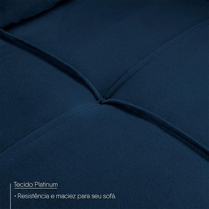 Sofá de Canto Ibarra 4 Lugares com Chaise 186CM Azul King House